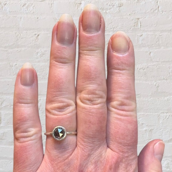 Gray Rosecut Diamond Ring - Picture 6 of 7